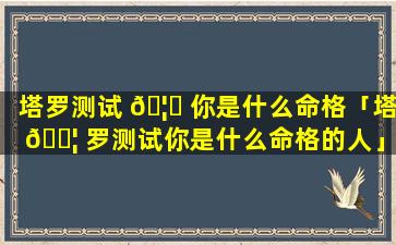 塔罗测试 🦉 你是什么命格「塔 🐦 罗测试你是什么命格的人」